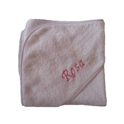 Sortie de bain personnalisée blanc avec broderie