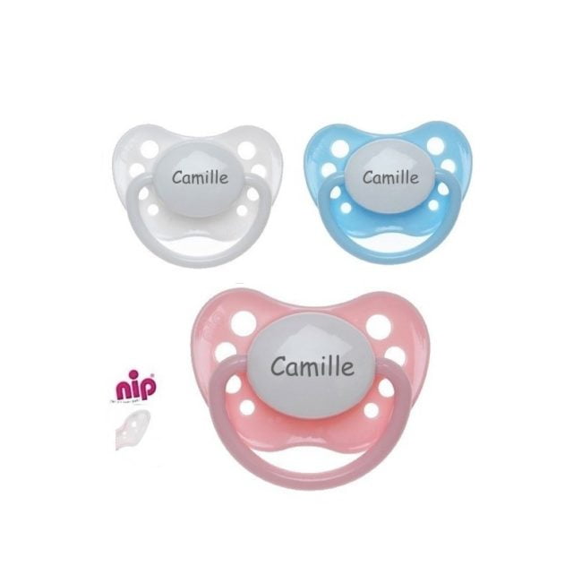 3 sucettes avec prénom en pastel NIP