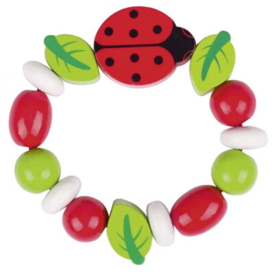Hochet en bois bébé coccinelle