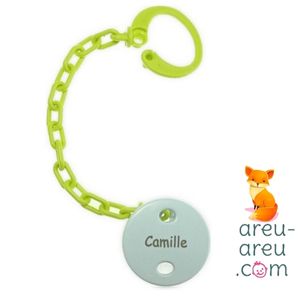 Attache-Tétine PVC Verte Personnalisée
